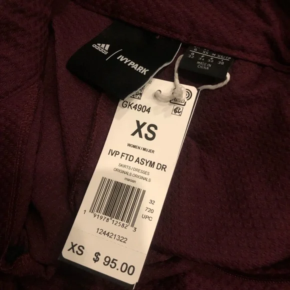Adidas x Ivy Park Beyonce Maroon Asymmetrical Dress size XS NWT -  threedaughtersproperties.com